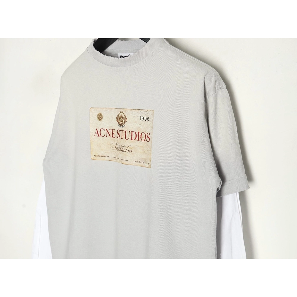 Acne Studios vintage patchwork fake two-piece long-sleeved T-shirt,Acne Studios