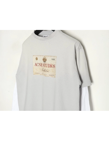 Acne Studios vintage patchwork fake two-piece long-sleeved T-shirt,Acne Studios