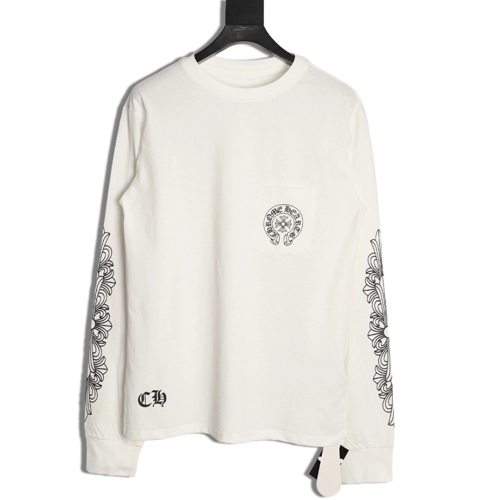 Chrome Hearts front and back horseshoe print long-sleeved T-shirt,Chrome Hearts