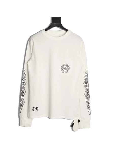 Chrome Hearts front and back horseshoe print long-sleeved T-shirt,Chrome Hearts