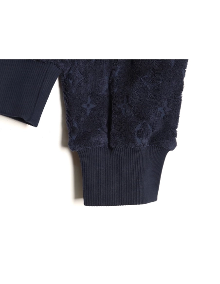 Louis Vuitton flocked all-over print zip-up hooded sweatshirt jacket,Louis Vuitton