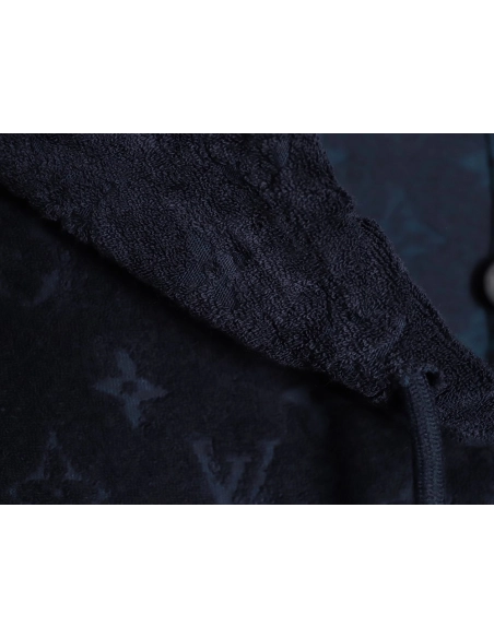 Louis Vuitton flocked all-over print zip-up hooded sweatshirt jacket,Louis Vuitton