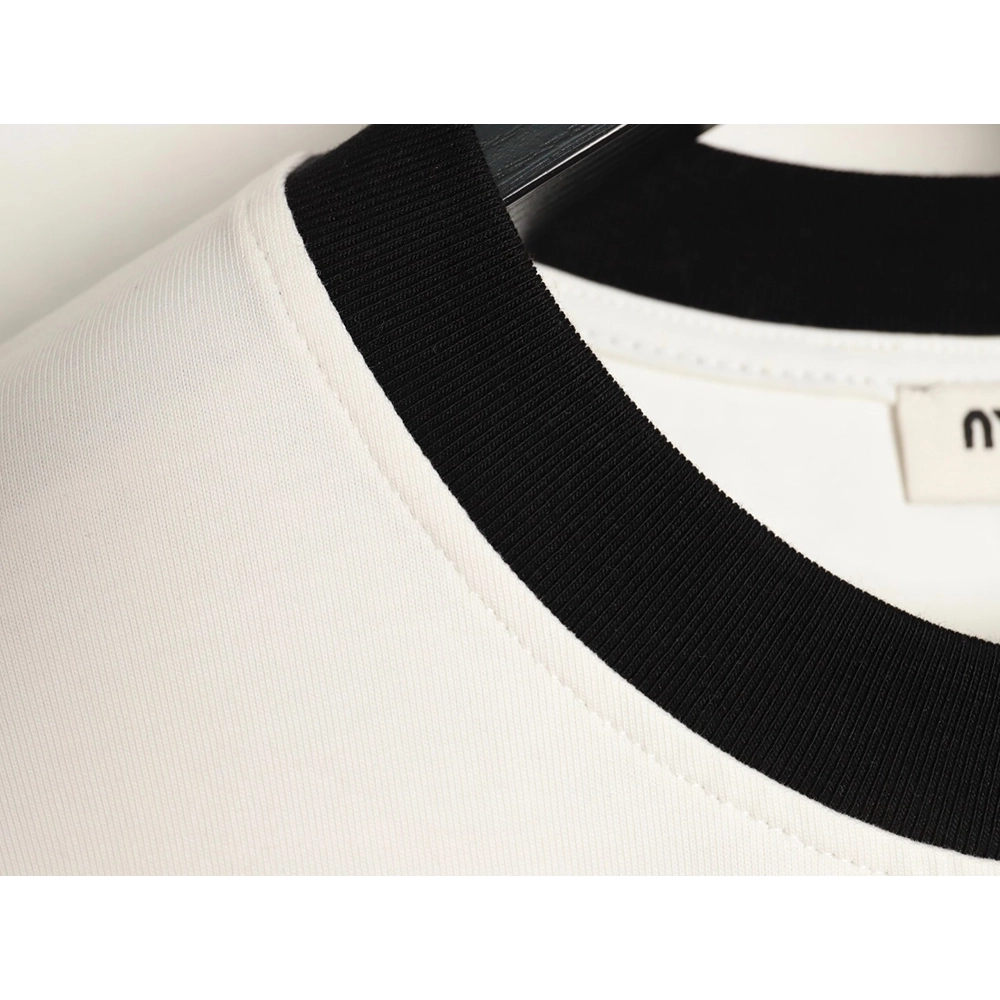 Miu Miu classic chest lettering black collar long sleeves,Miu Miu