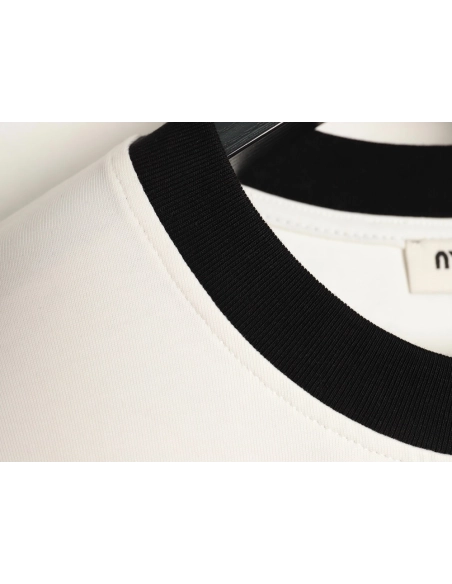 Miu Miu classic chest lettering black collar long sleeves,Miu Miu
