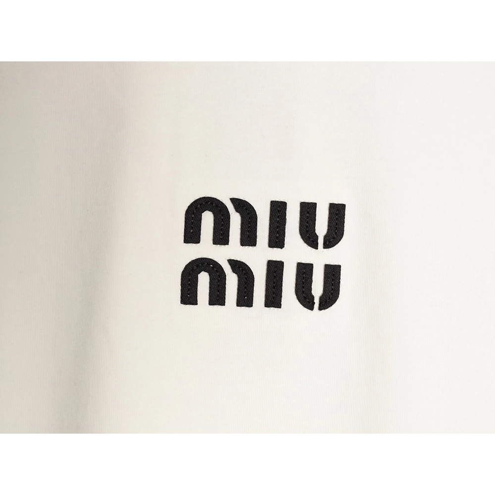 Miu Miu classic chest lettering black collar long sleeves,Miu Miu