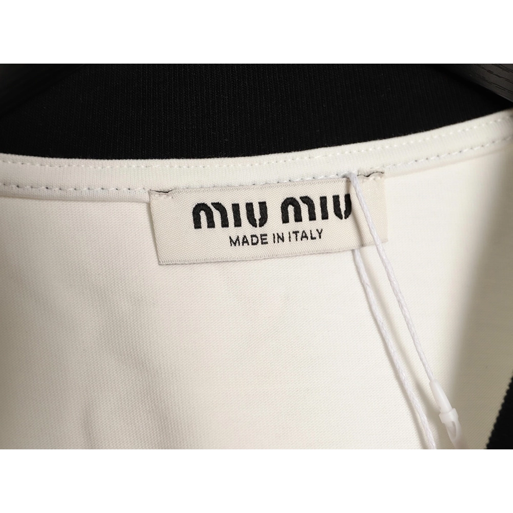 Miu Miu classic chest lettering black collar long sleeves,Miu Miu