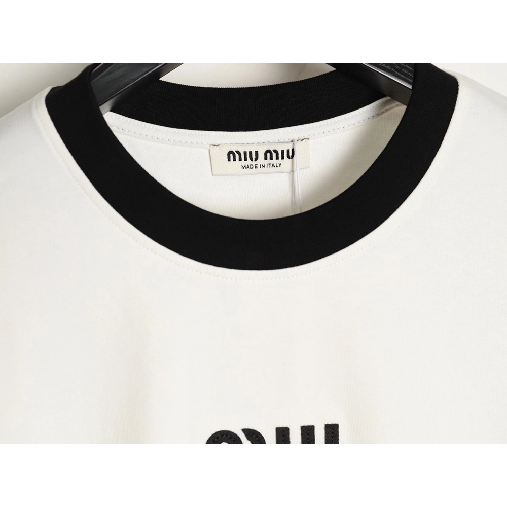 Miu Miu classic chest lettering black collar long sleeves,Miu Miu