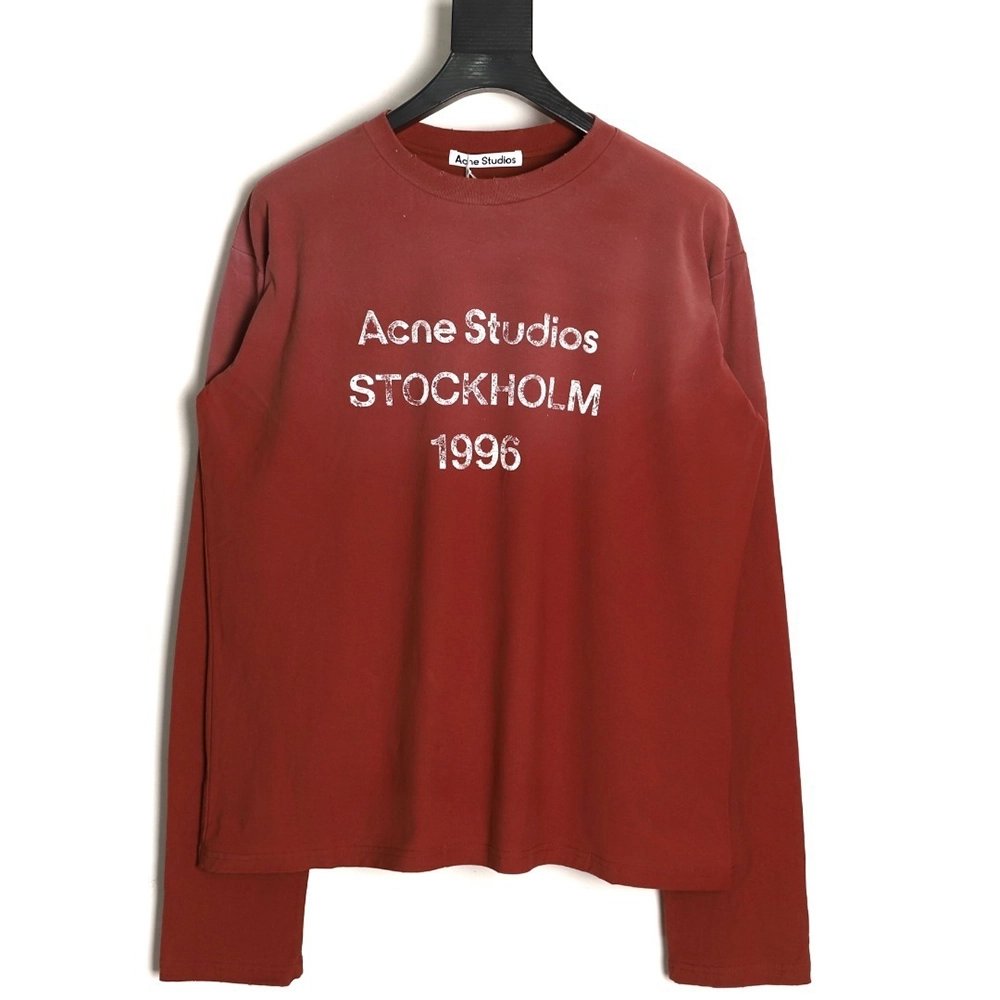 Acne Studios 1996 sandblasted distressed washed long-sleeved T-shirt,Acne Studios