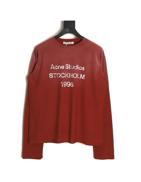 Acne Studios 1996 sandblasted distressed washed long-sleeved T-shirt,Acne Studios