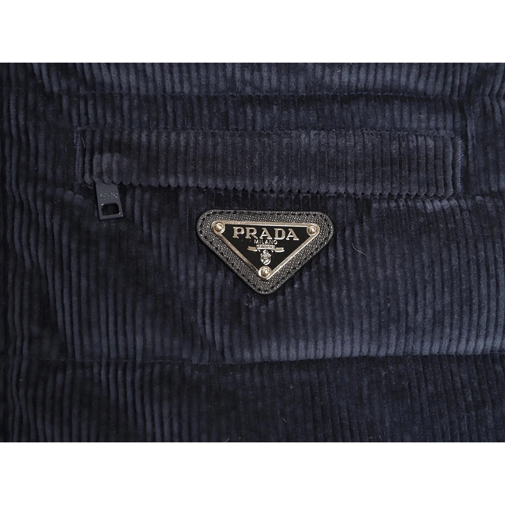 Prada Corduroy Stand Collar Down Vest,Prada