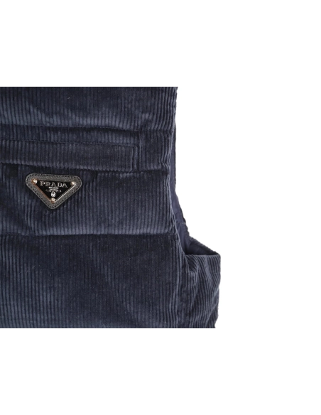 Prada Corduroy Stand Collar Down Vest,Prada