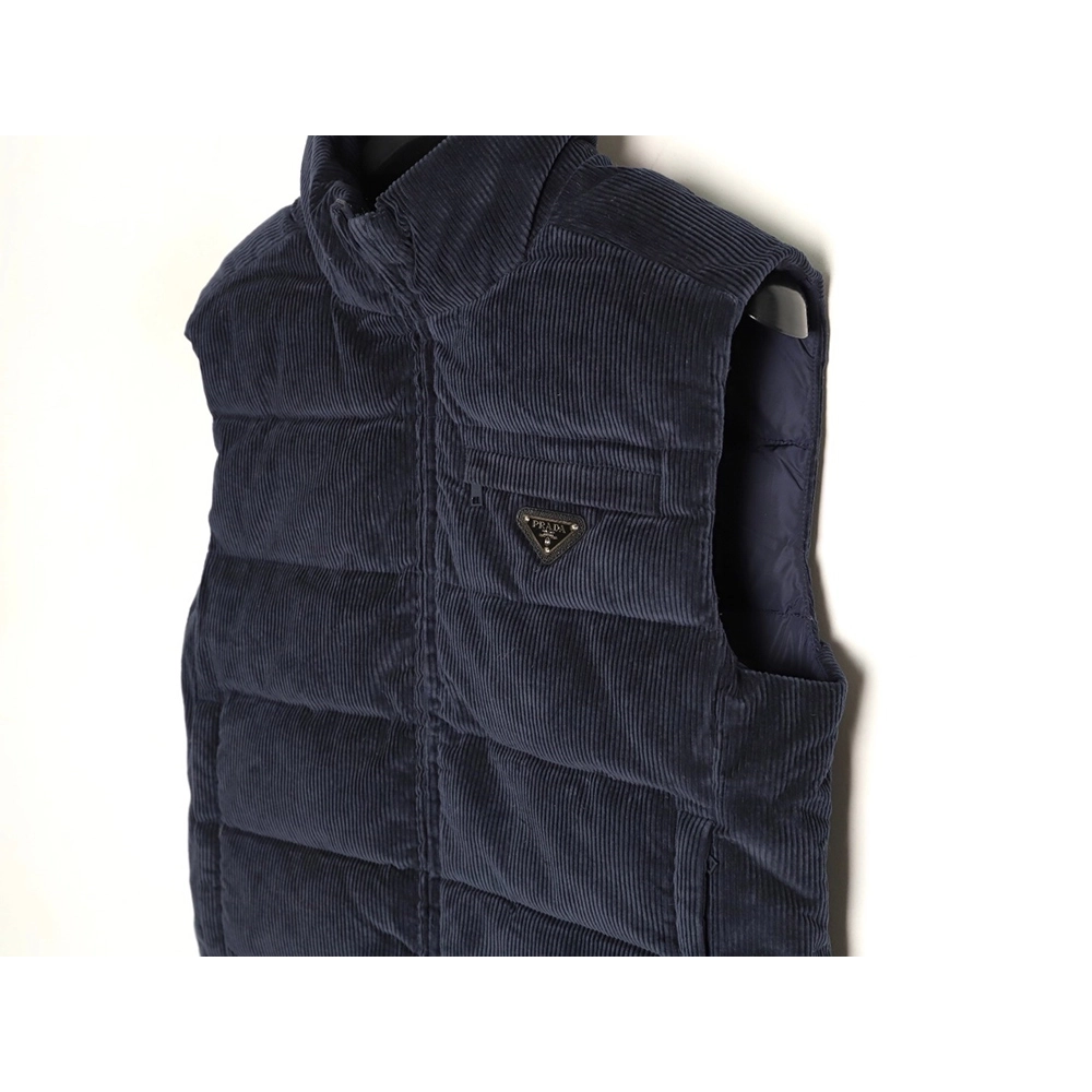 Prada Corduroy Stand Collar Down Vest,Prada