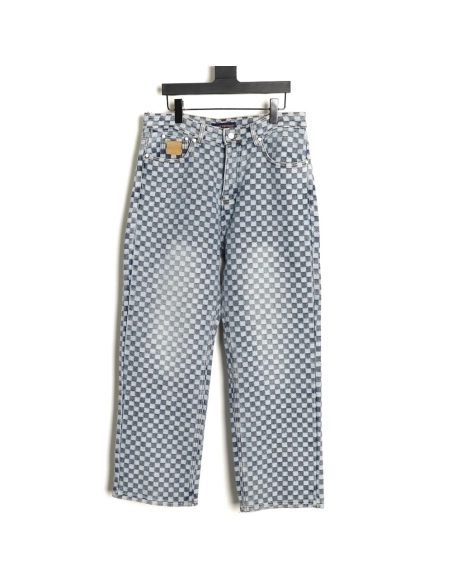 Louis Vuitton Nigo Checkerboard Jacquard Denim Pants,Louis Vuitton