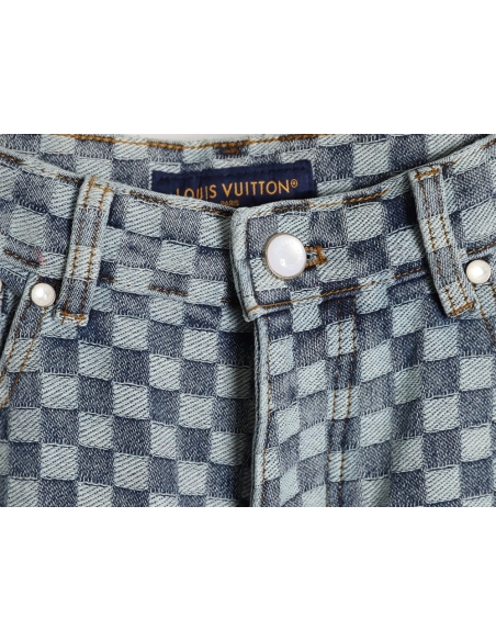 Louis Vuitton Nigo Checkerboard Jacquard Denim Pants,Louis Vuitton