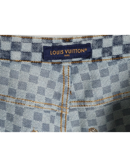 Louis Vuitton Nigo Checkerboard Jacquard Denim Pants,Louis Vuitton