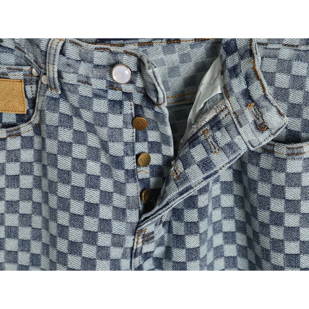 Louis Vuitton Nigo Checkerboard Jacquard Denim Pants,Louis Vuitton
