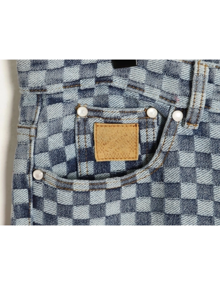 Louis Vuitton Nigo Checkerboard Jacquard Denim Pants,Louis Vuitton