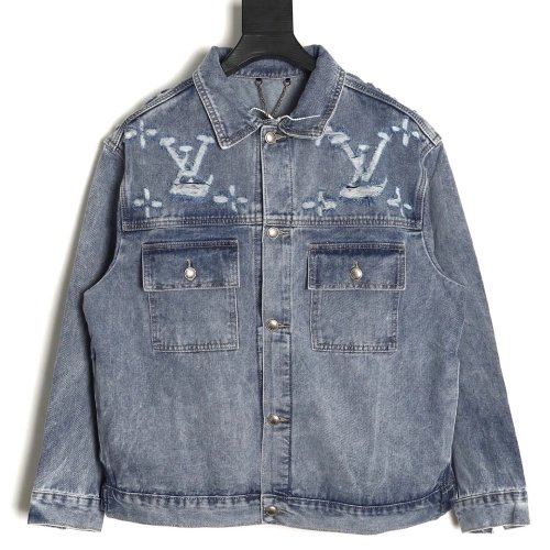 Louis Vuitton ripped denim jacket,Louis Vuitton