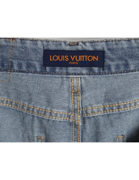 Louis Vuitton ripped monogram jeans,Louis Vuitton