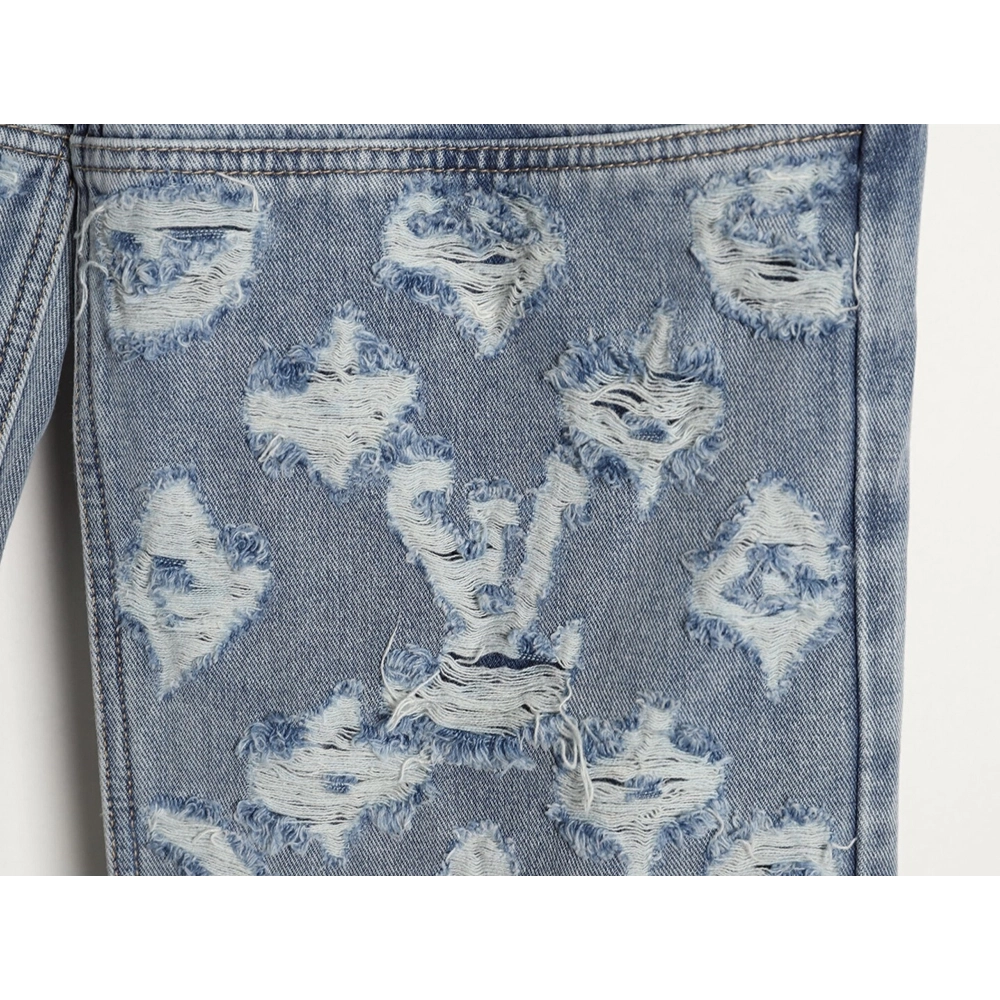 Louis Vuitton ripped monogram jeans,Louis Vuitton