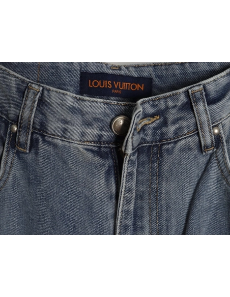 Louis Vuitton ripped monogram jeans,Louis Vuitton