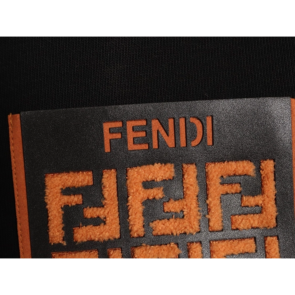 Fendi FF towel lettering pocket hooded sweatshirt,Fendi