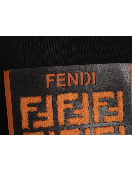 Fendi FF towel lettering pocket hooded sweatshirt,Fendi