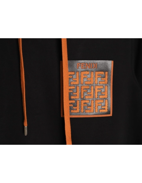 Fendi FF towel lettering pocket hooded sweatshirt,Fendi