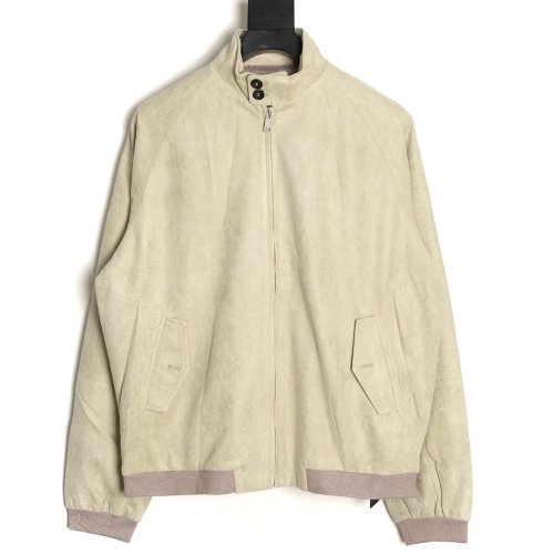 Prada stand collar suede jacket,Prada Jacket,Jacket,APPAREL