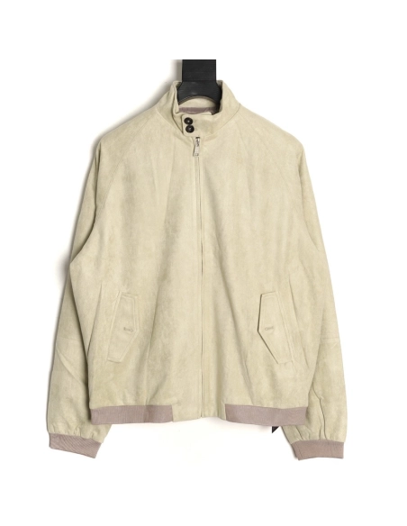 Prada stand collar suede jacket,Prada Jacket,Jacket,APPAREL