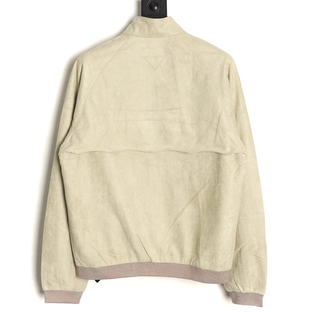 Prada stand collar suede jacket,Prada Jacket,Jacket,APPAREL