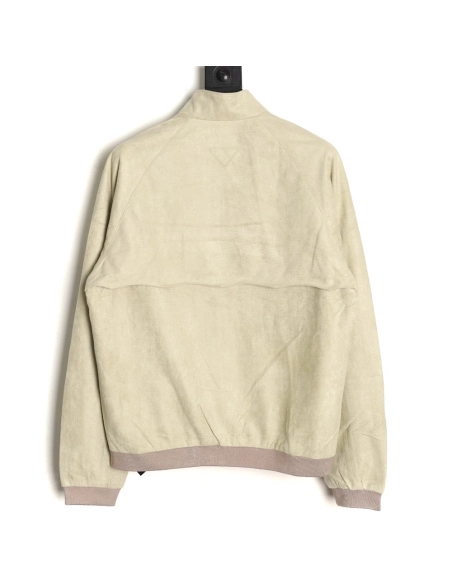 Prada stand collar suede jacket,Prada Jacket,Jacket,APPAREL