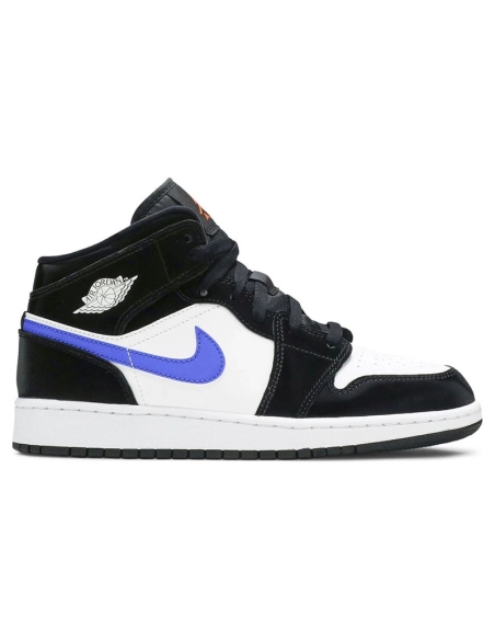 AIR JORDAN 1 MID GS BLACK RACER BLUE 554725 084,AIR JORDAN 1 MID,Air Jordan
