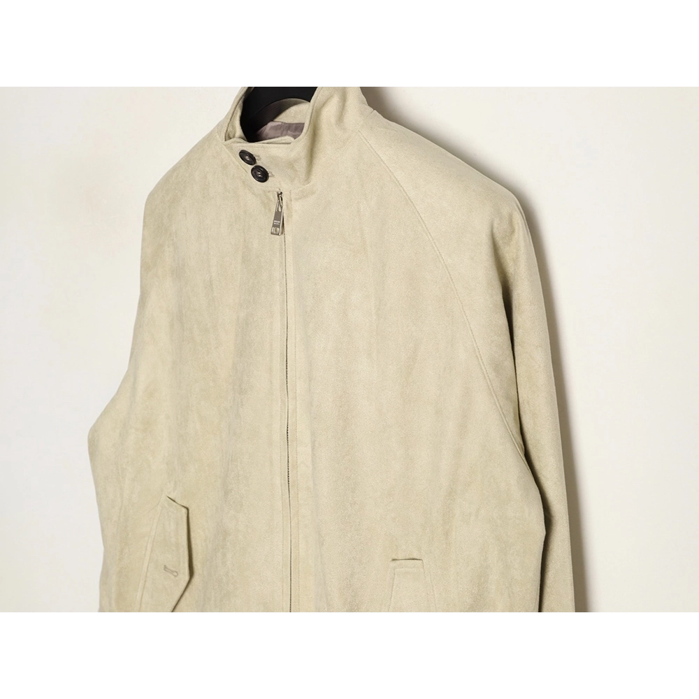 Prada stand collar suede jacket,Prada Jacket,Jacket,APPAREL