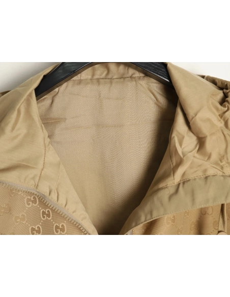 Gucci patchwork monogram hooded trench coat,Gucci Jacket,Jacket,APPAREL