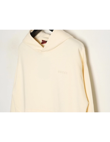 Gucci obscure lettering logo embroidered small label hooded sweatshirt,Gucci Sweatshirt,Sweatshirt,APPAREL