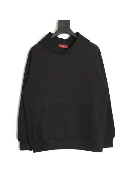 Gucci obscure lettering logo embroidered small label hooded sweatshirt,Gucci Sweatshirt,Sweatshirt,APPAREL