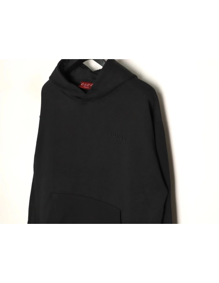 Gucci obscure lettering logo embroidered small label hooded sweatshirt,Gucci Sweatshirt,Sweatshirt,APPAREL