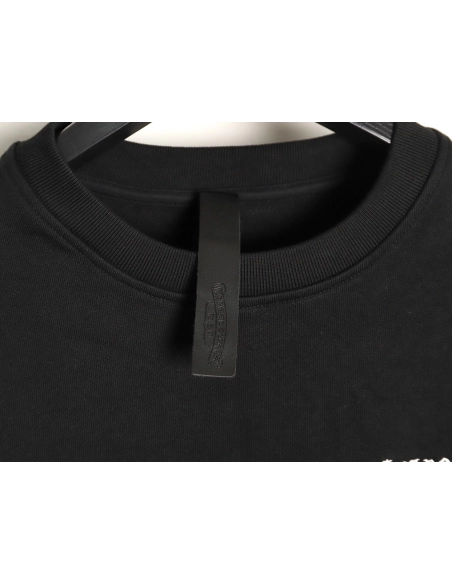 Chrome Hearts leather cross embroidered crewneck sweatshirt,Chrome Hearts Sweatshirt,Sweatshirt,APPAREL