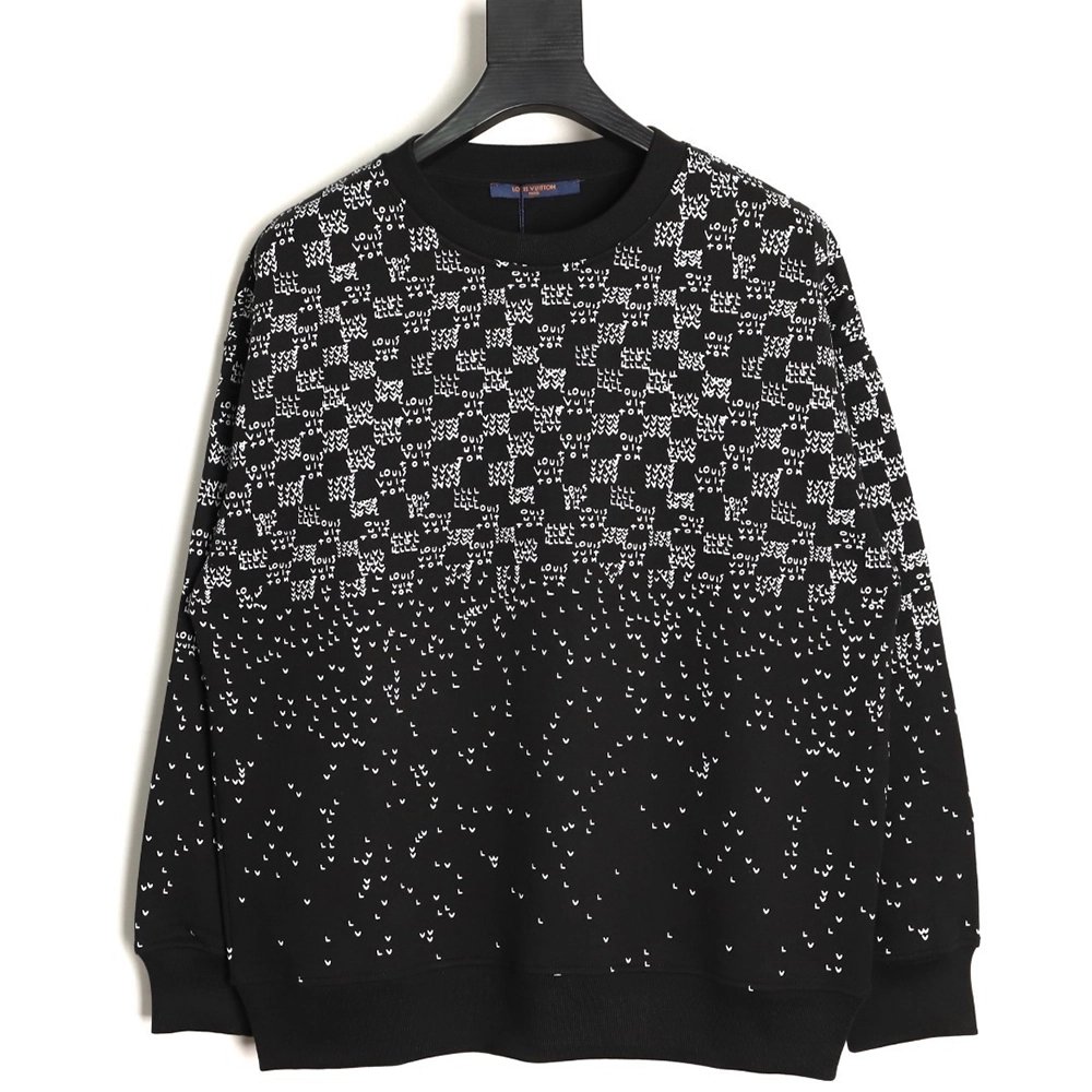 Louis Vuitton gradient airplane print crew neck sweatshirt,Louis Vuitton Sweatshirt,Sweatshirt,APPAREL