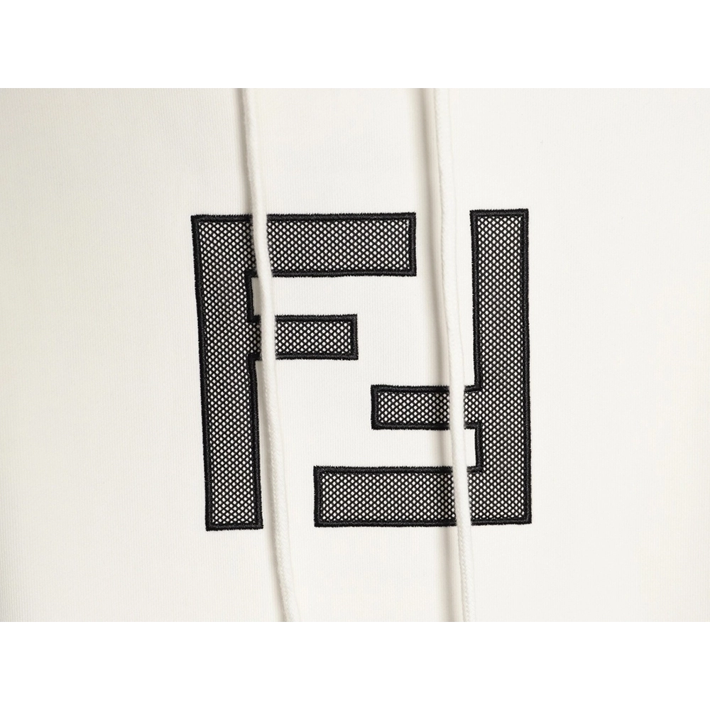 Fendi 3D mesh double F embroidered logo hooded sweatshirt,Fendi Sweatshirt,Sweatshirt,APPAREL