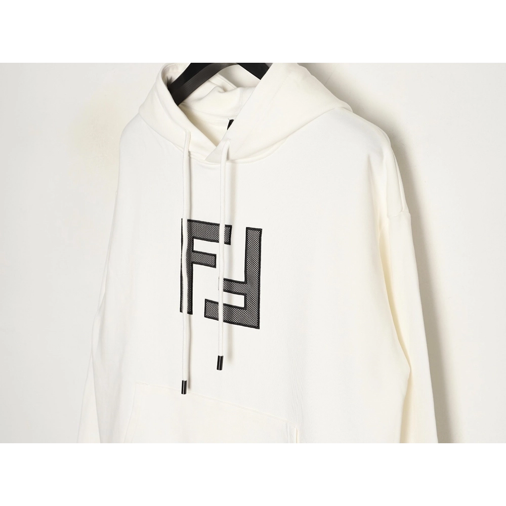 Fendi 3D mesh double F embroidered logo hooded sweatshirt,Fendi Sweatshirt,Sweatshirt,APPAREL