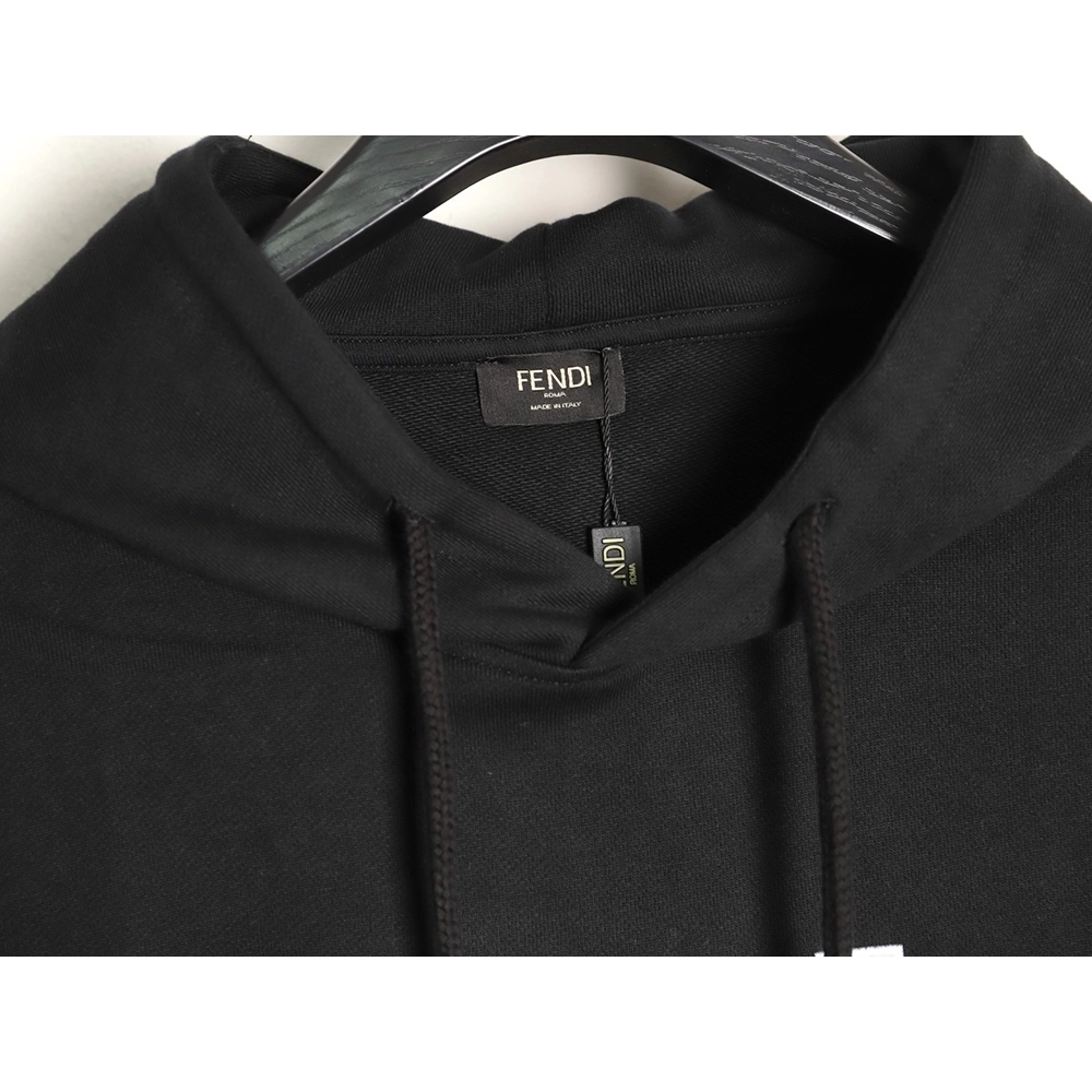 Fendi 3D mesh double F embroidered logo hooded sweatshirt,Fendi Sweatshirt,Sweatshirt,APPAREL
