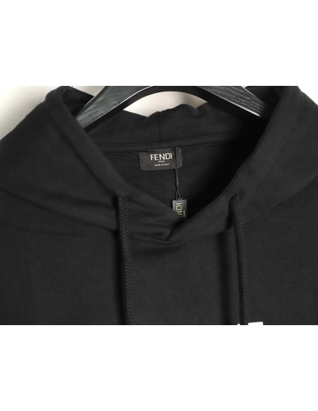 Fendi 3D mesh double F embroidered logo hooded sweatshirt,Fendi Sweatshirt,Sweatshirt,APPAREL