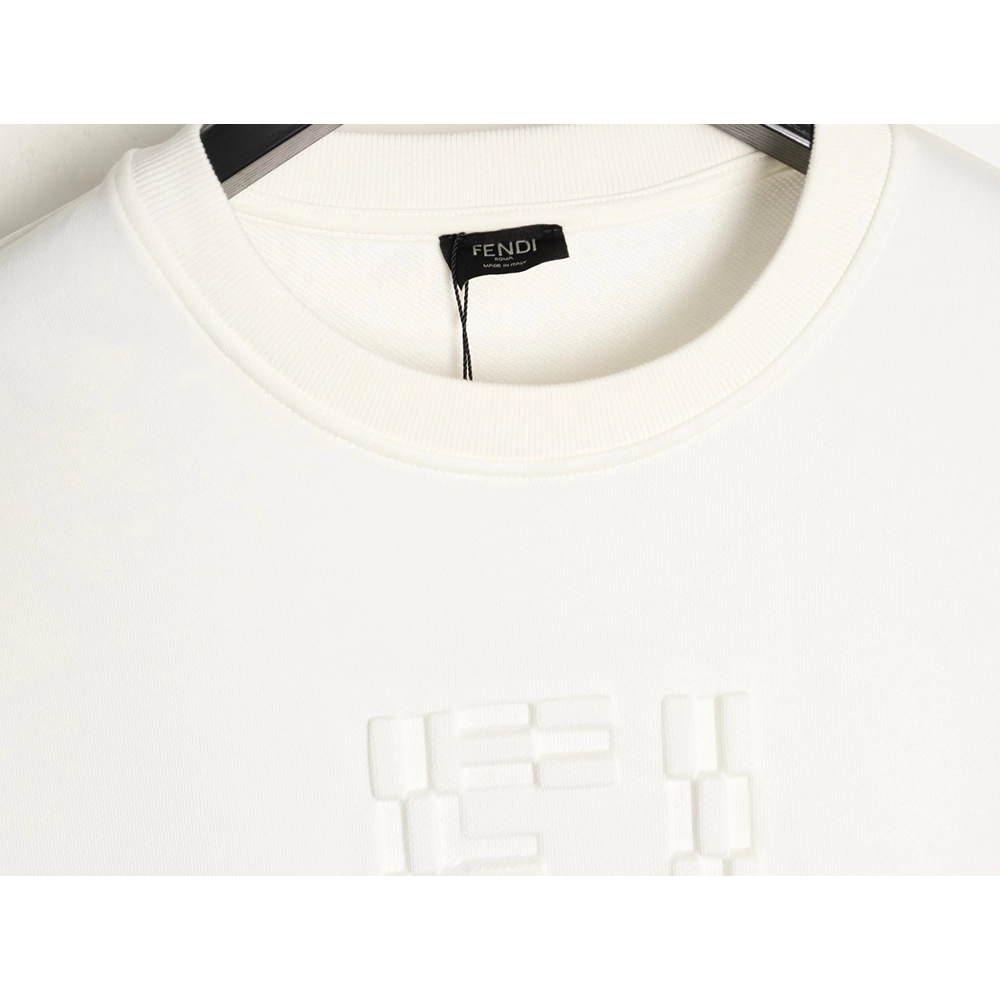Fendi obscure double F letter embossed round neck sweatshirt,Fendi Sweatshirt,Sweatshirt,APPAREL