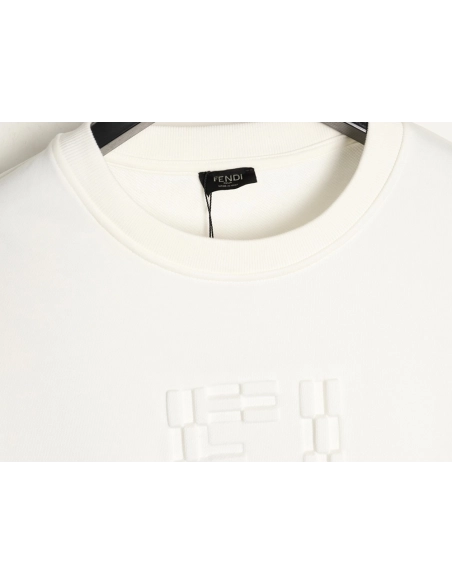 Fendi obscure double F letter embossed round neck sweatshirt,Fendi Sweatshirt,Sweatshirt,APPAREL