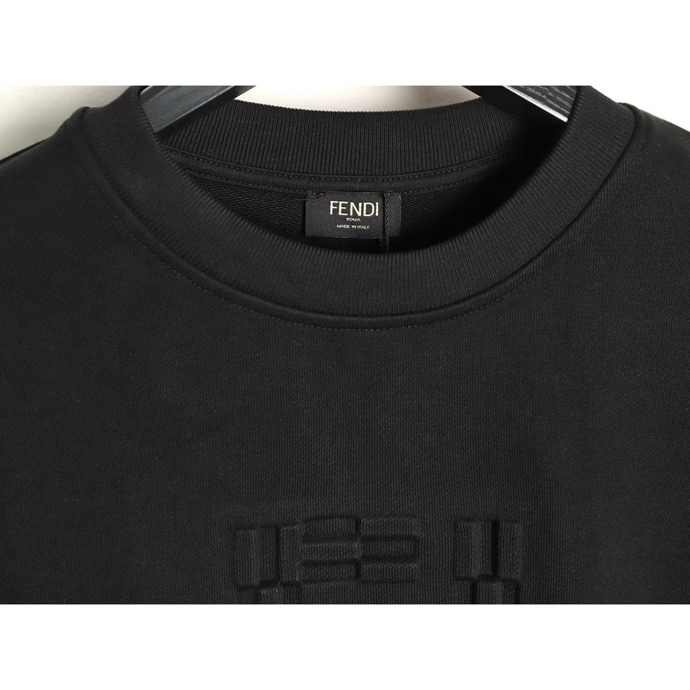 Fendi obscure double F letter embossed round neck sweatshirt,Fendi Sweatshirt,Sweatshirt,APPAREL