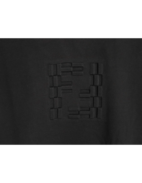 Fendi obscure double F letter embossed round neck sweatshirt,Fendi Sweatshirt,Sweatshirt,APPAREL