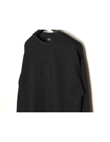 Fendi obscure double F letter embossed round neck sweatshirt,Fendi Sweatshirt,Sweatshirt,APPAREL