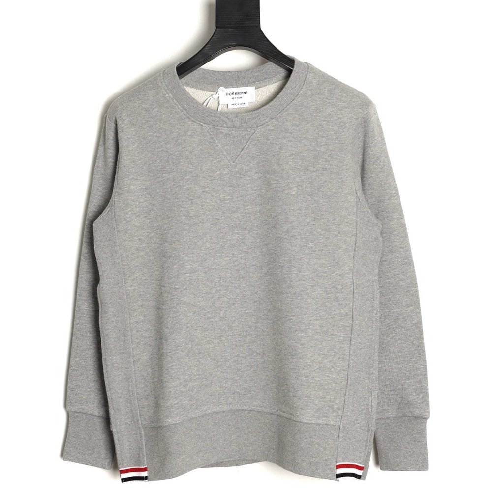 Thom Browne crew neck sweatshirt with webbing hem,Thom Browne Sweatshirt,Sweatshirt,APPAREL